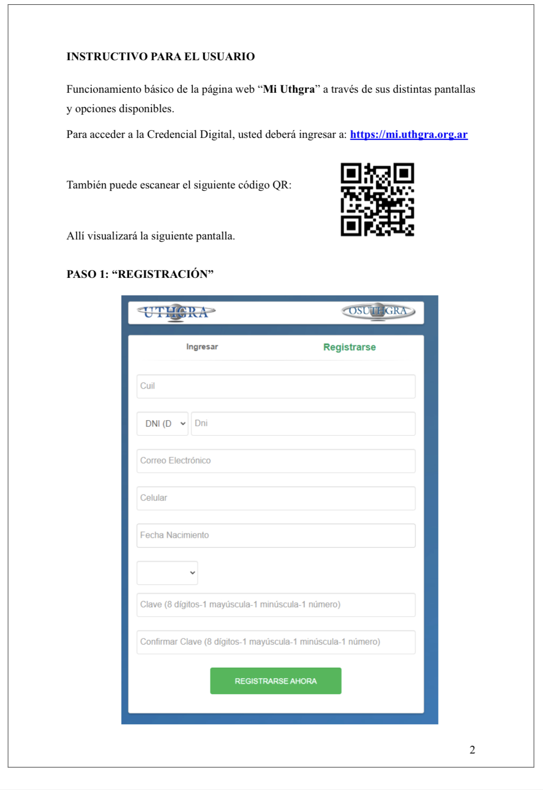 MANUAL DE USUARIO PARA LAS CREDENCIALES DIGITALES UTHGRA – OSUTHGRA – “MI UTHGRA”
