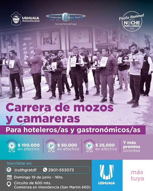 Carrera de mozos y camareras en la UTHGRA de Tierra del Fuego