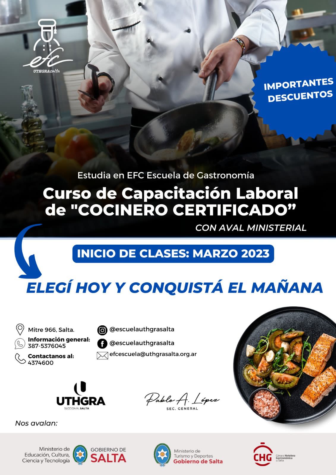 La UTHGRA Salta brinda cursos de capacitación laboral de cocinero y panadero certificado