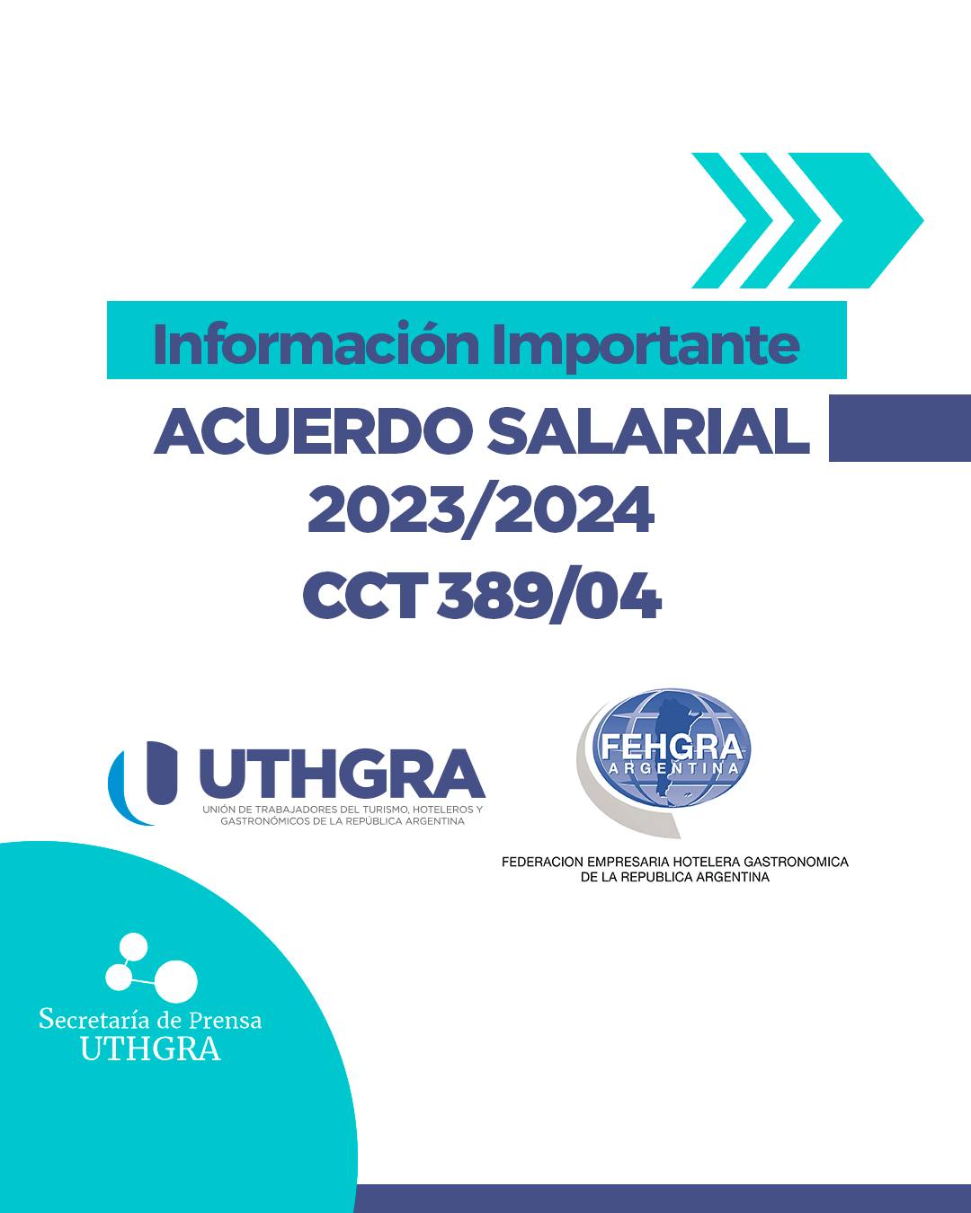 Acuerdo Salarial UTHGRA-FEHGRA 389/04 Acuerdo de Paritarias 23-24